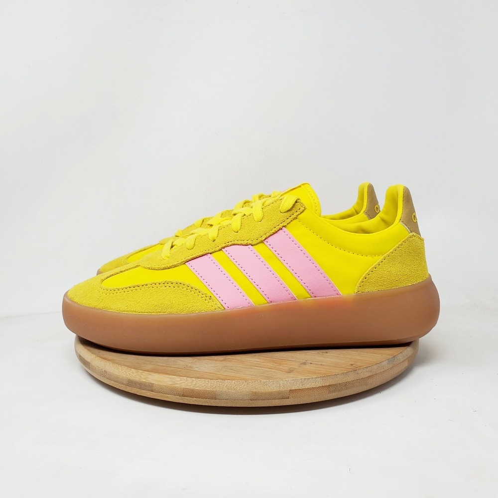 Adidas Barreda Decode Shoes Womens 7 Yellow Pink Gum Low Classic Retro Sneaker